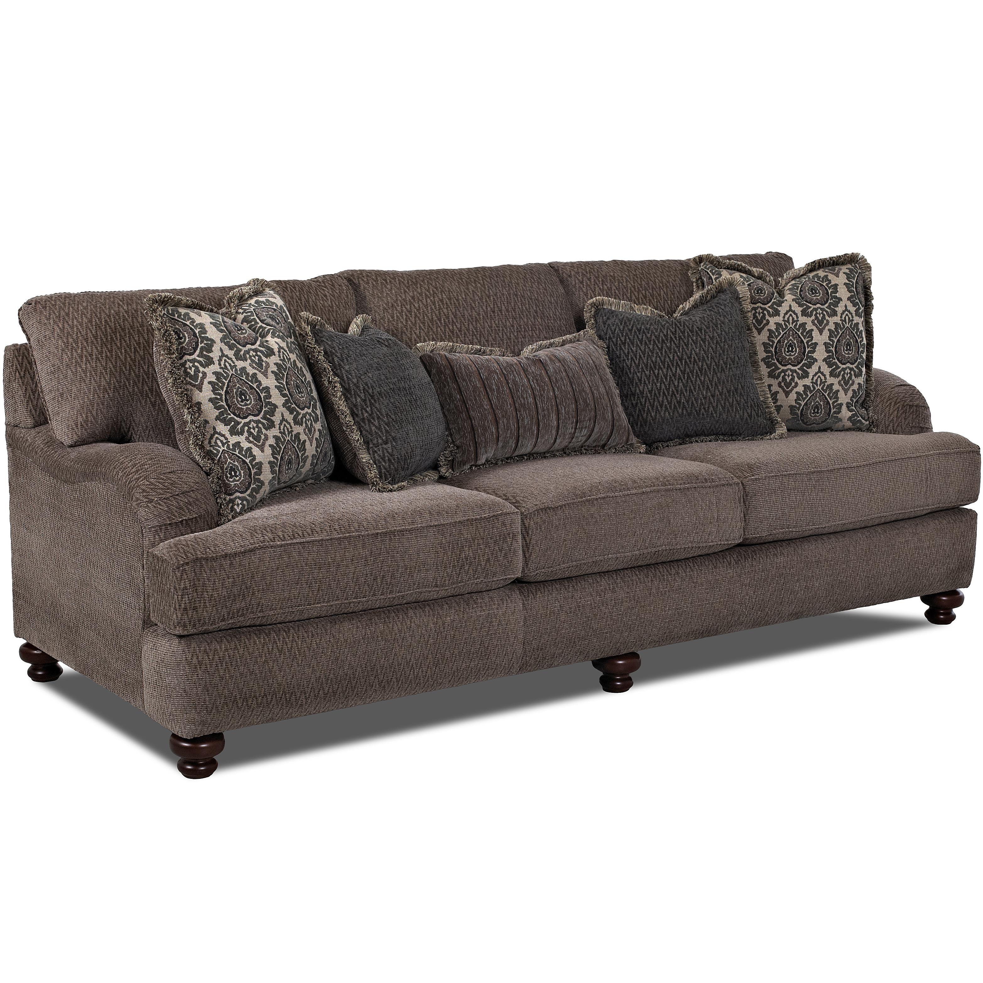 Klaussner Declan Traditional Sofa with Turned Feet Darvin Furniture